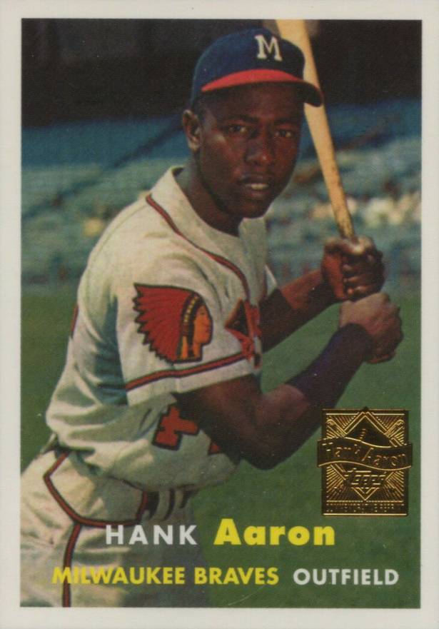 2000 Topps Hank Aaron 1957 Topps Reprint #4 Baseball Card