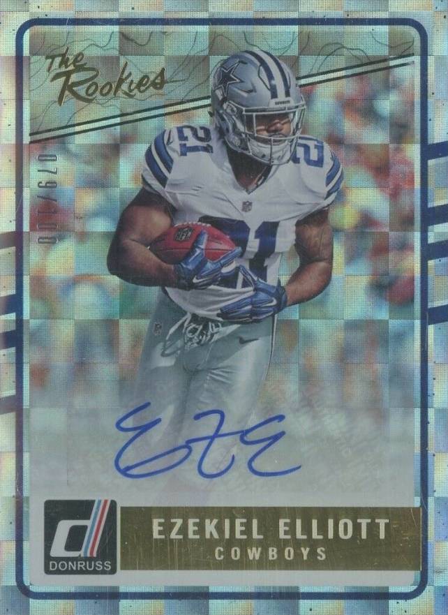 2016 Panini Donruss the Rookies Autographs Ezekiel Elliott #1 Football Card