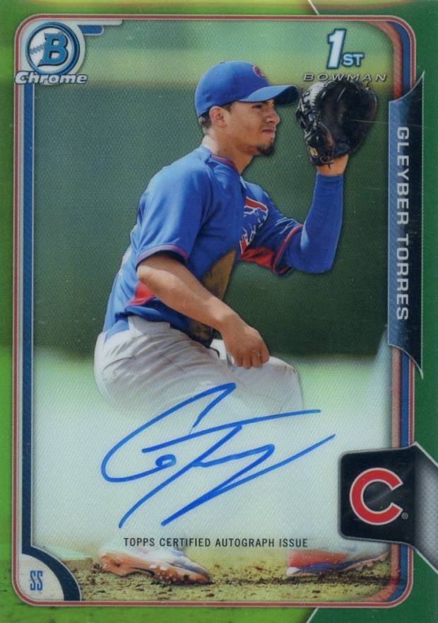 2015 Bowman Chrome Autograph Prospect Gleyber Torres #GT Baseball Card