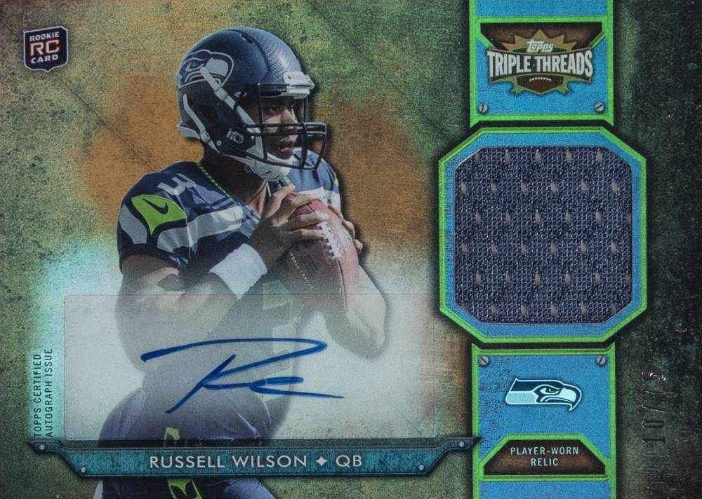 2012 Topps Triple Threads Rookies Autograph Relics Russell Wilson #50 Football Card