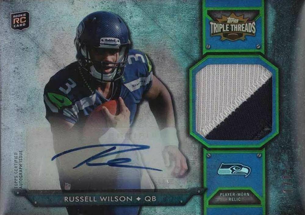 2012 Topps Triple Threads Rookies Autograph Relics Russell Wilson #51 Football Card