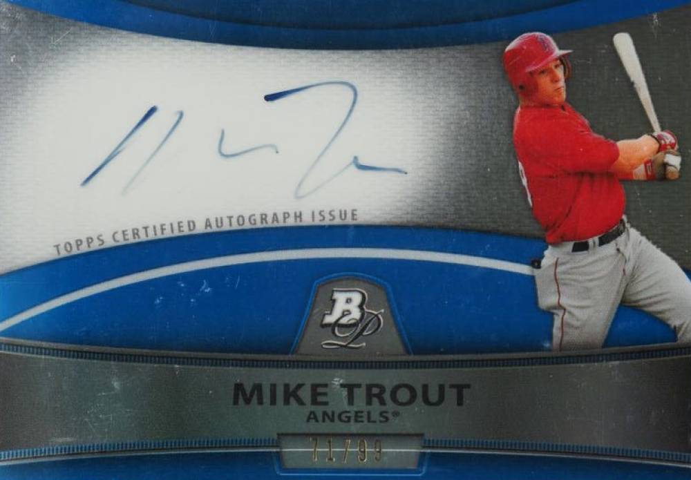 2010 Bowman Platinum Prospect Autograph Mike Trout #BPAMT Baseball Card