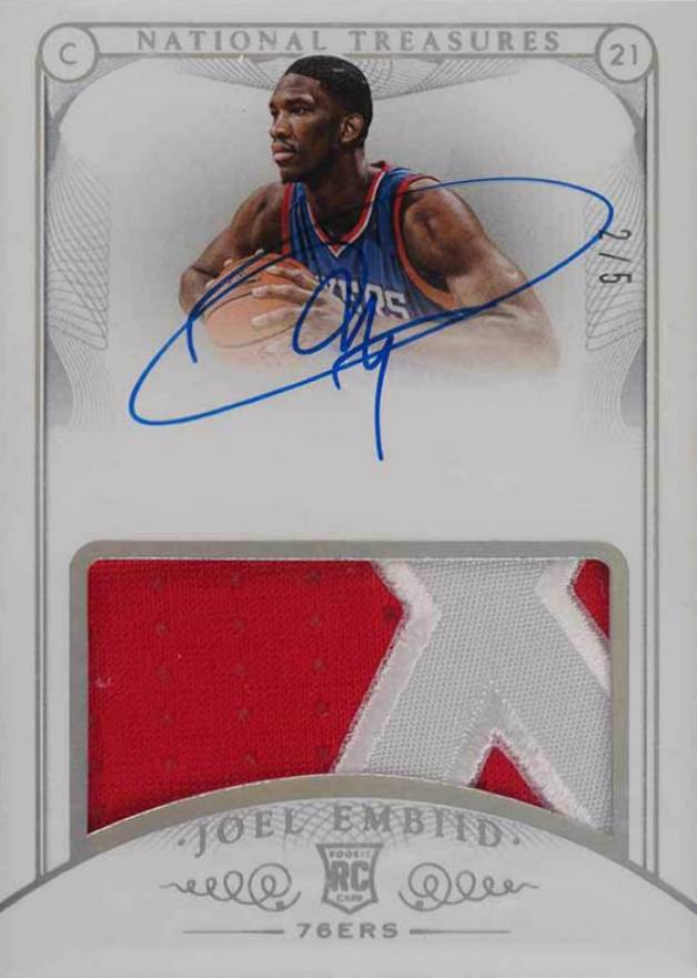 2014 National Treasures Joel Embiid #103 Basketball Card