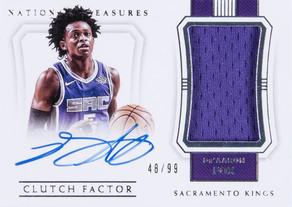 2017 Panini National Treasures Clutch Factor DE'Aaron Fox #CFDAF Basketball Card