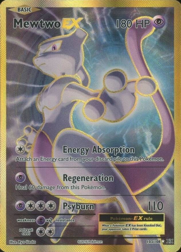 2016 Pokemon XY Evolutions Full Art/Mewtwo EX #103 TCG Card