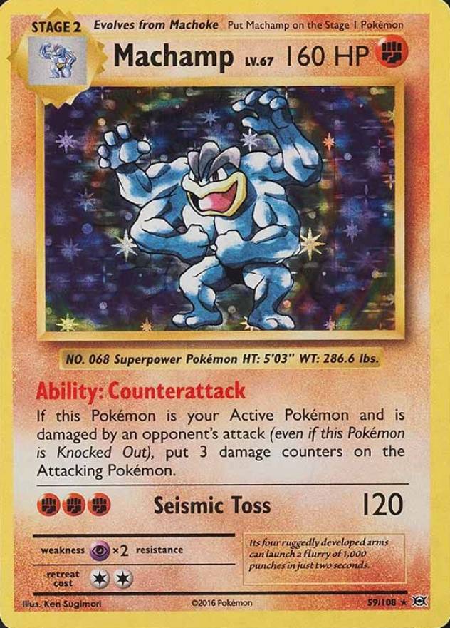 2016 Pokemon XY Evolutions Machamp-Holo #59 TCG Card