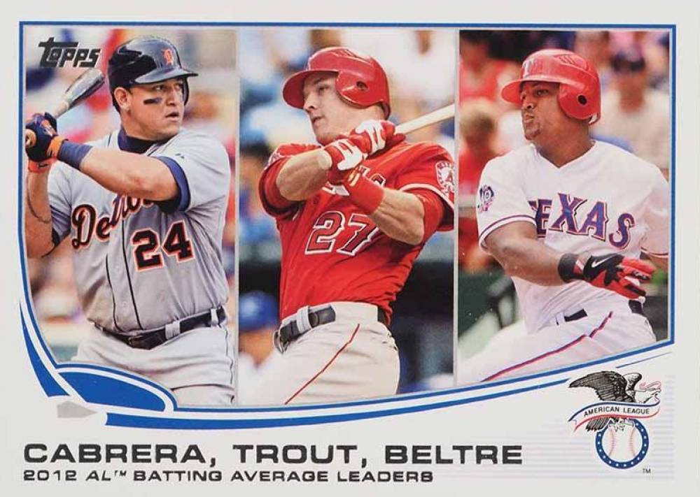 2013 Topps Adrian Beltre/Miguel Cabrera/Mike Trout #294 Baseball Card