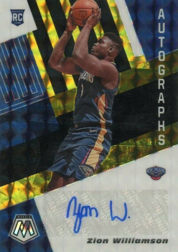 2019 Panini Mosaic Rookie Autographs Mosaic Zion Williamson #RAZWL Basketball Card