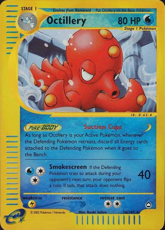 2003 Pokemon Aquapolis Octillery #26 TCG Card