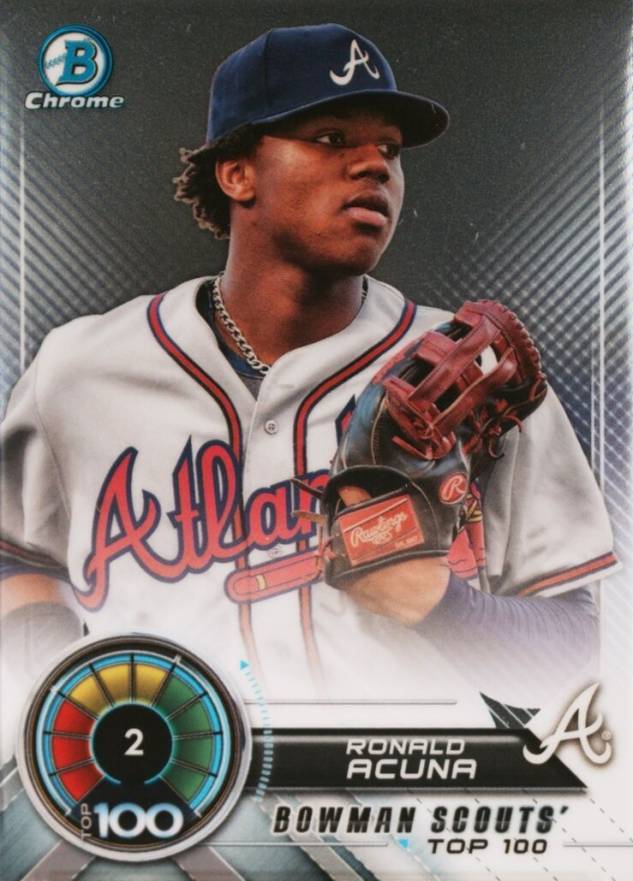 2018 Bowman Scouts' Top 100 Chrome Ronald Acuna #BTP2 Baseball Card