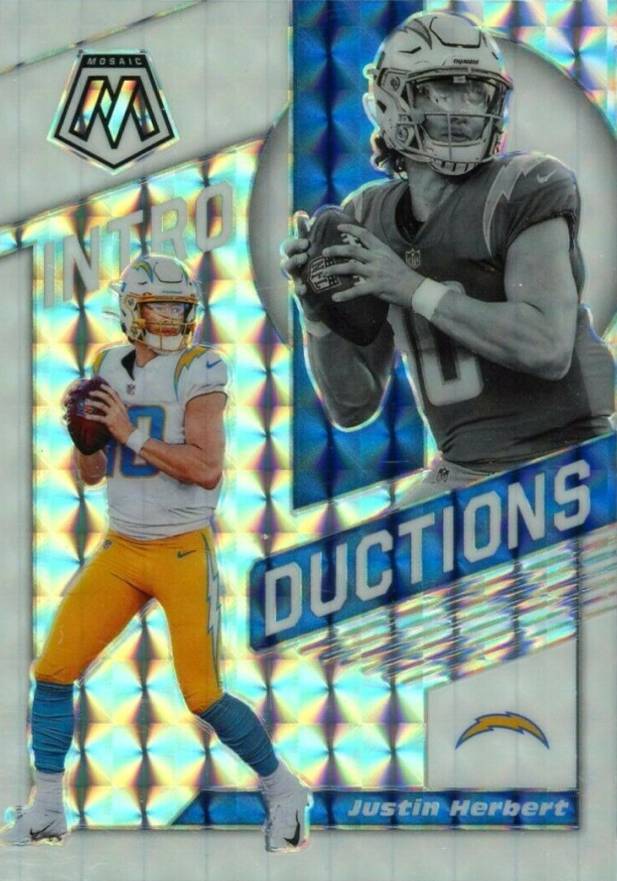 2020 Panini Mosaic Introductions Justin Herbert #I3 Football Card