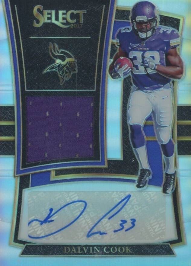 2017 Panini Select Rookie Signatures Memorabilia Prizm Dalvin Cook #RMDC Football Card