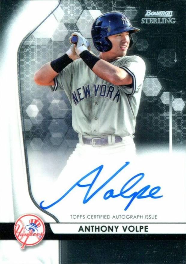 2020 Bowman Sterling Prospect Autographs Anthony Volpe #AV Baseball Card