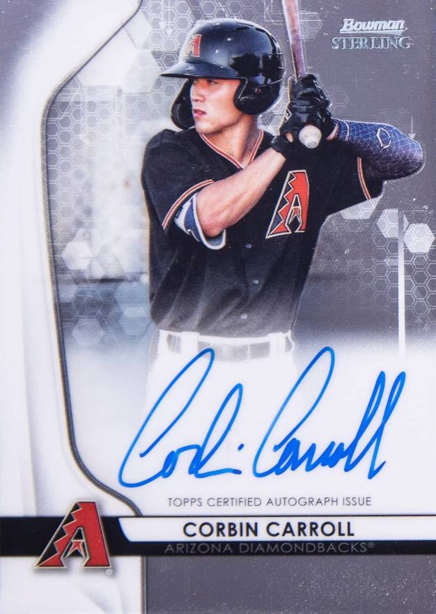 2020 Bowman Sterling Prospect Autographs Corbin Carroll #CC Baseball Card