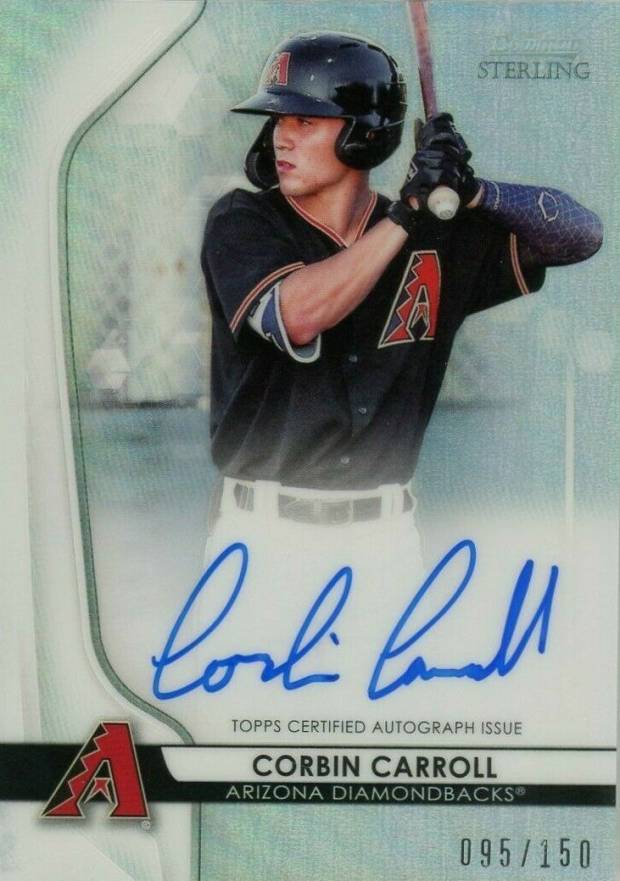 2020 Bowman Sterling Prospect Autographs Corbin Carroll #CC Baseball Card