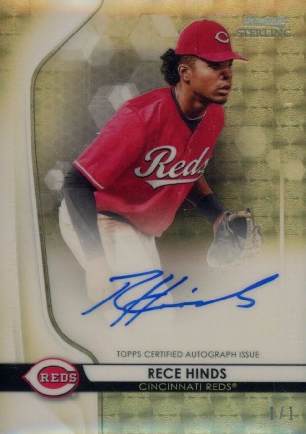 2020 Bowman Sterling Prospect Autographs Rece Hinds #RH Baseball Card