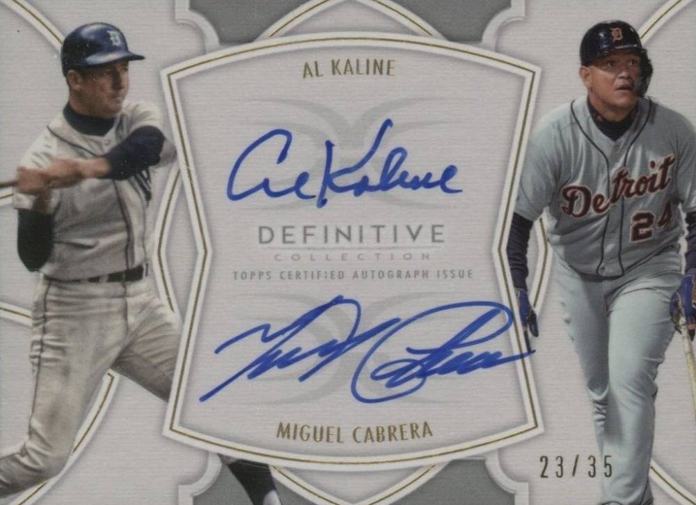 2020 Topps Definitive Collection Dual Autograph Collection Al Kaline/Miguel Cabrera #KC Baseball Card