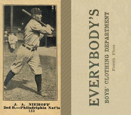 1916 Everybody's J. A. Niehoff #132 Baseball Card