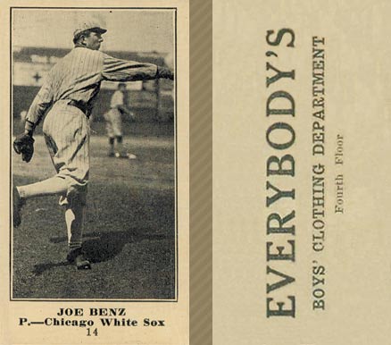 1916 Everybody's Joe Benz #14 Baseball Card