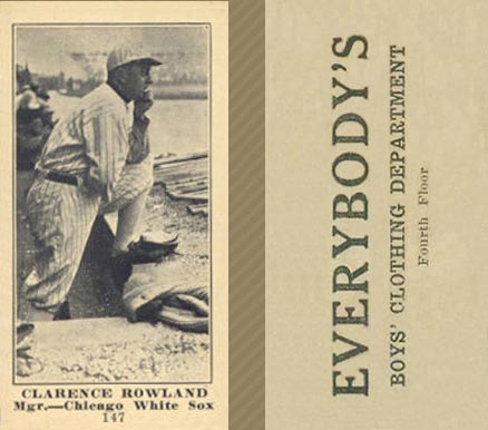 1916 Everybody's Clarence Rowland #147 Baseball Card