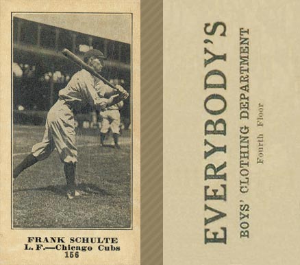 1916 Everybody's Frank Schulte #156 Baseball Card