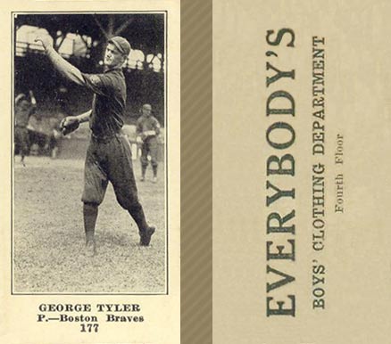 1916 Everybody's George Tyler #177 Baseball Card