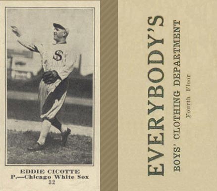 1916 Everybody's Eddie Cicotte #32 Baseball Card