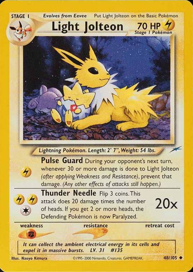 2002 Pokemon Neo Destiny  Light Jolteon #48 TCG Card