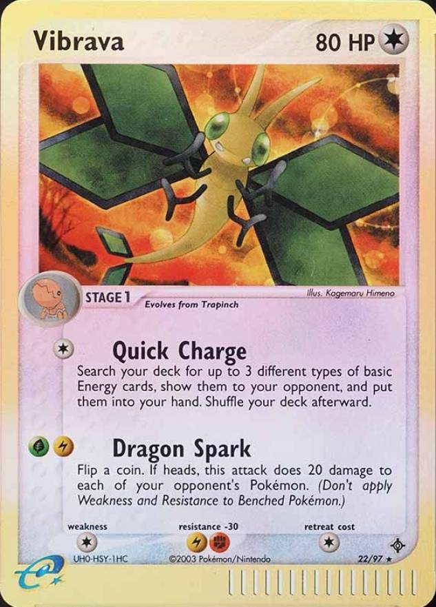 2003 Pokemon EX Dragon Vibrava-Reverse Foil #22 TCG Card