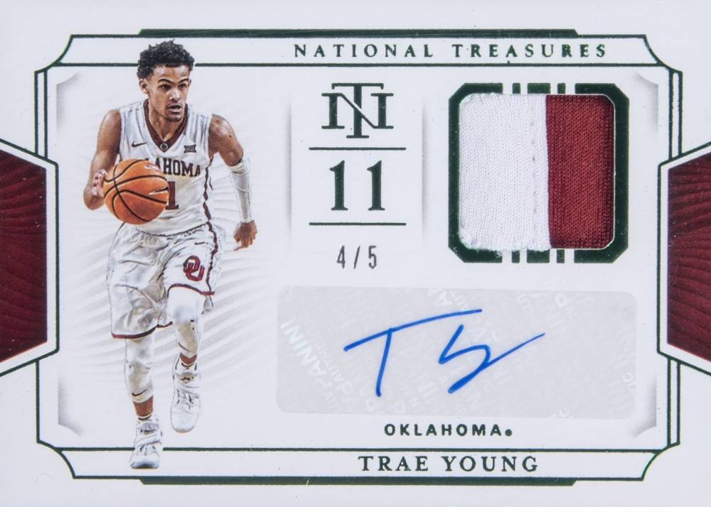 2019 Panini National Treasures Collegiate Trae Young #80 Basketball Card