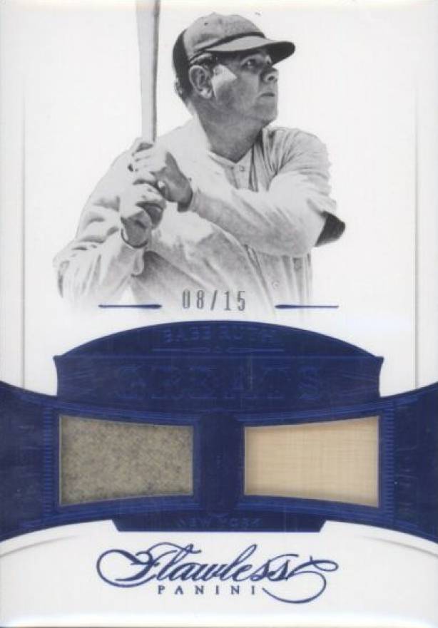 2017 Panini Flawless Material Greats Duals Babe Ruth #MGDBR Baseball Card