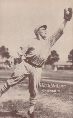 1926 Exhibit Postcard backs (1926-1929) Hack Wilson # Baseball Card