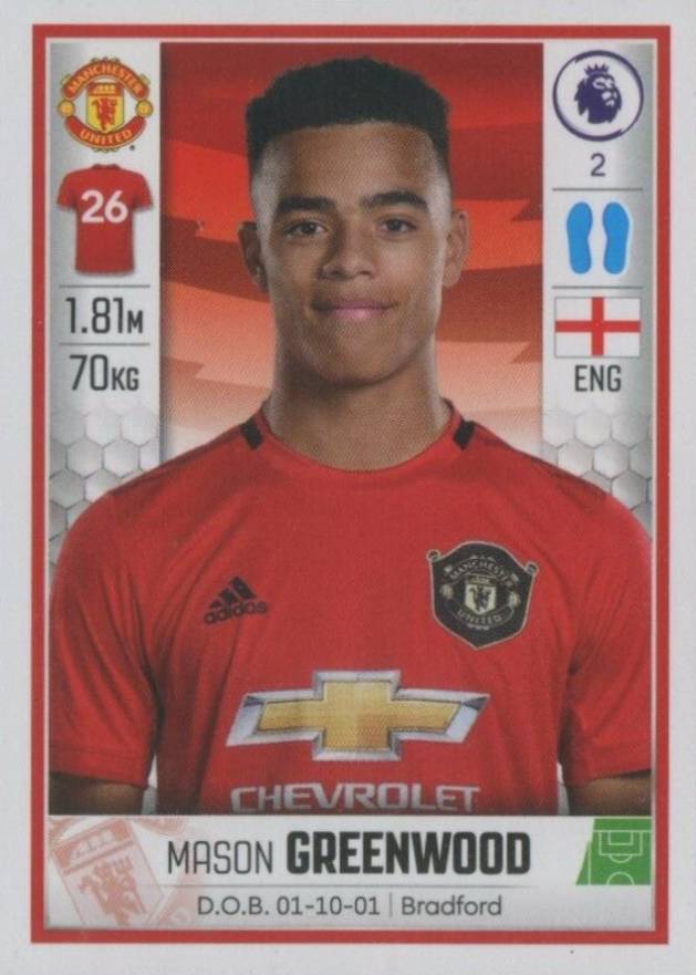 2019 Panini English Premier League Mason Greenwood #397 Soccer Card