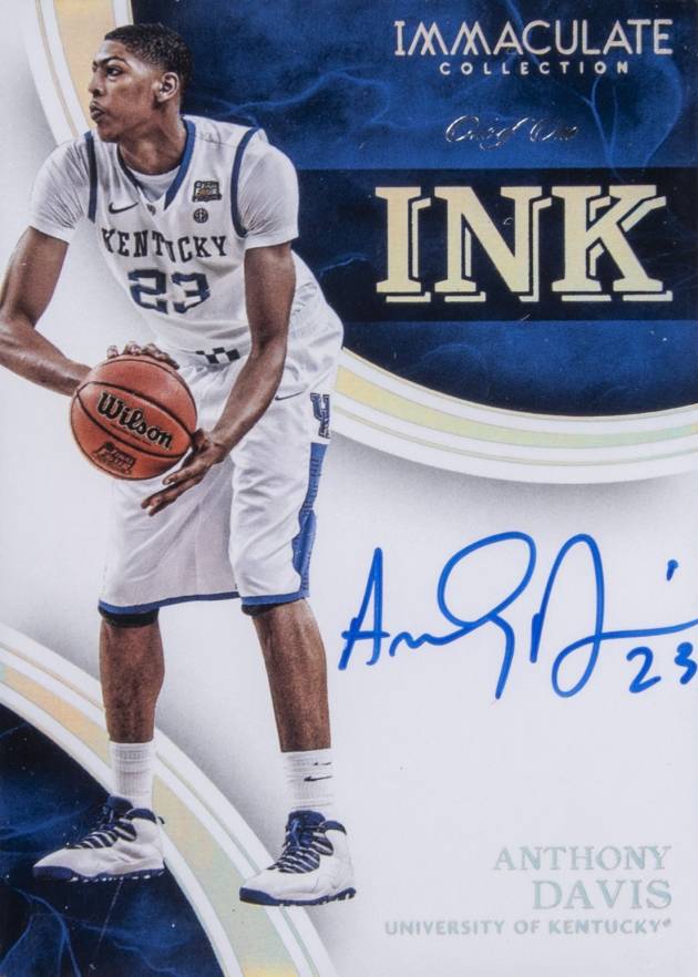 2016 Panini Immaculate Collection Collegiate Immaculate Ink Anthony Davis #20 Basketball Card