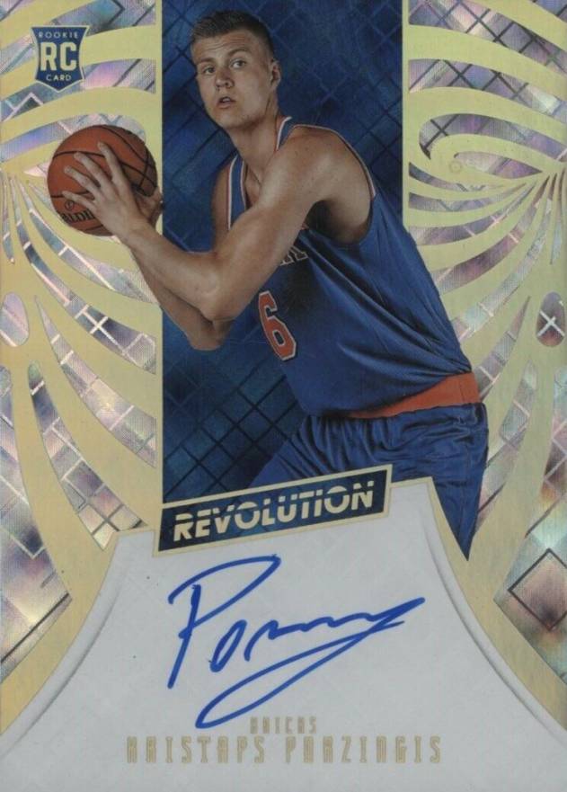 2015 Panini Revolution Rookie Autographs Kristaps Porzingis #7 Basketball Card