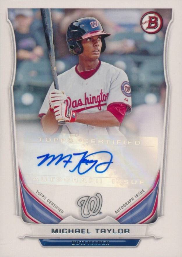 2014 Bowman Prospects Autograph Michael Taylor #PA-MT Baseball Card