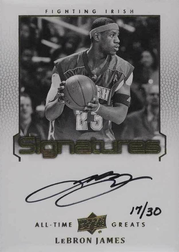 2013 Upper Deck All-Time Greats Signatures LeBron James #LJ4 Basketball Card