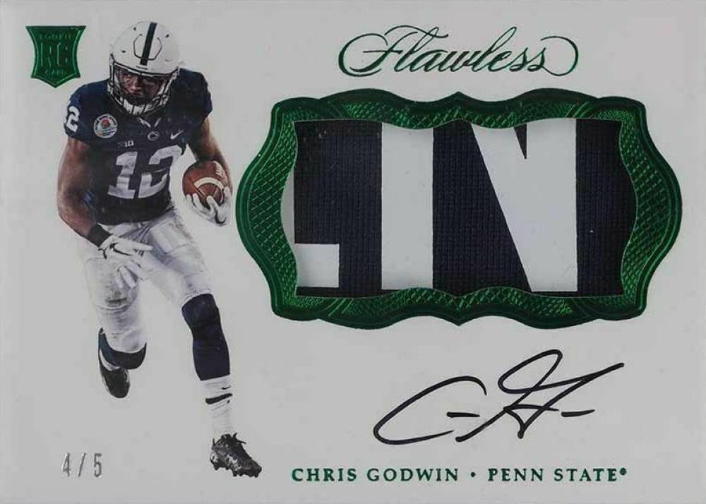 2017 Panini Flawless Collegiate Rookie Patch Autograph Chris Godwin #CG Football Card