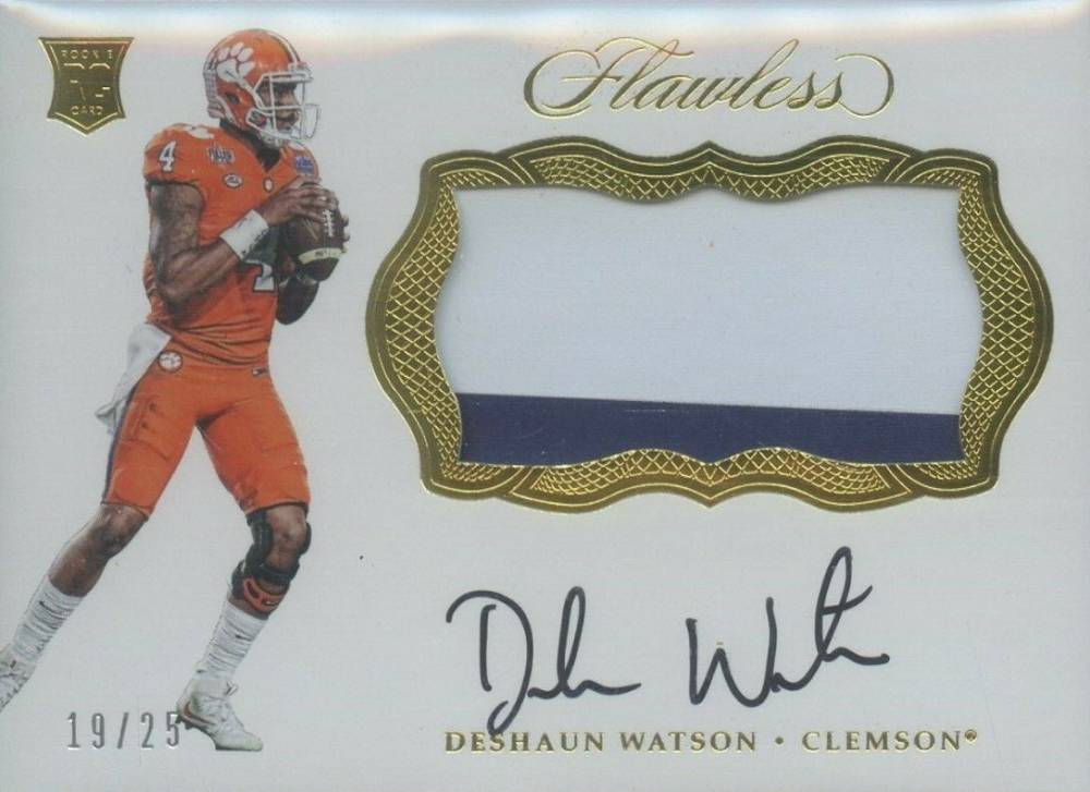 2017 Panini Flawless Collegiate Rookie Patch Autograph Deshaun Watson #DW2 Football Card