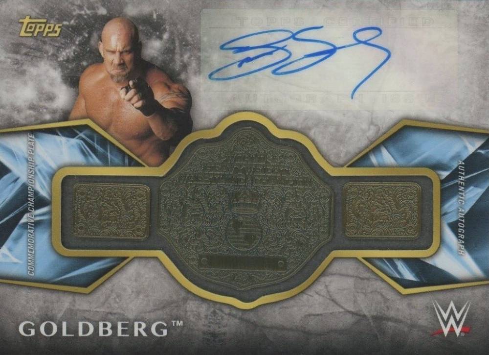 2017 Topps Legends of WWE Commemorative Retired Championship Belt Autograph Goldberg #GO Other Sports Card