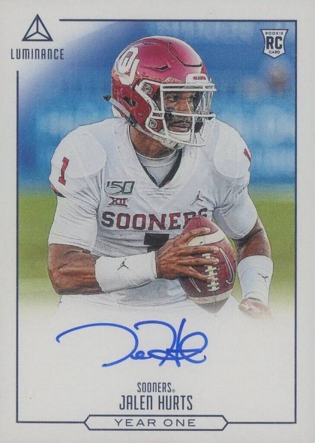 2020 Panini Luminance Year One Signatures RPS Jalen Hurts #YOJH Football Card