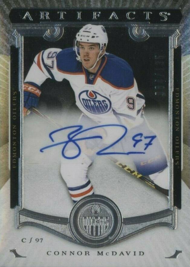 2015 Upper Deck Artifacts Autograph Rookie Redemptions Connor McDavid #I Hockey Card