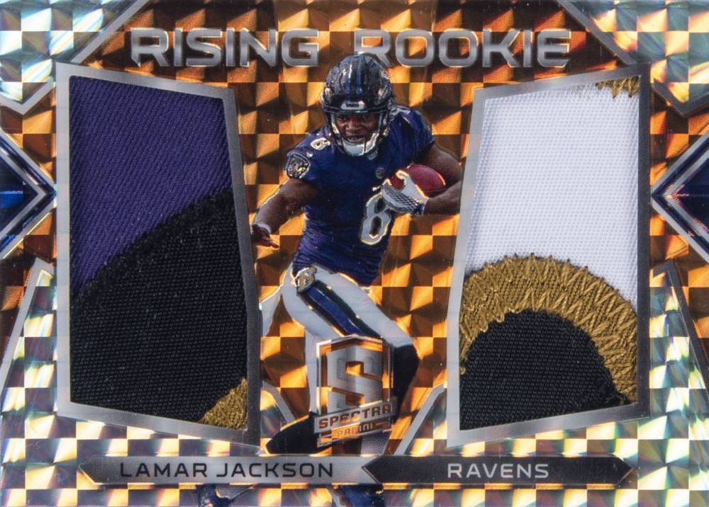 2018 Panini Spectra Rising Rookie Material Lamar Jackson #15 Football Card