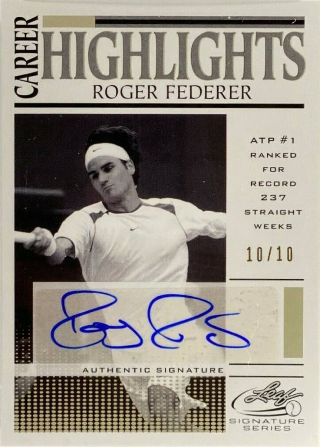 2017 Leaf Signature Series Career Highlights Autograph Roger Federer #RF1 Other Sports Card