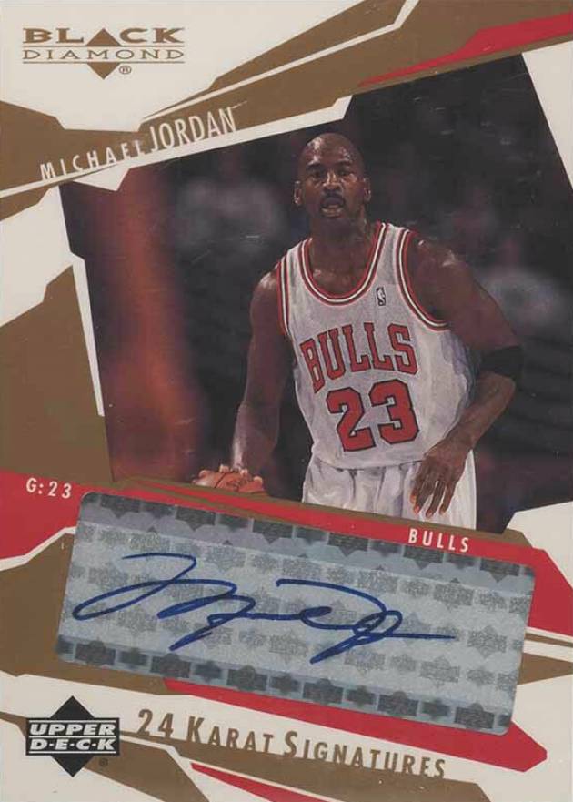2003 Upper Deck Black Diamond 24 Karat Signatures Michael Jordan #MJ Basketball Card