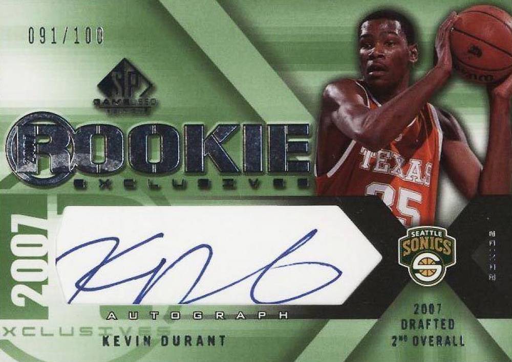 2007 SP Game Used Rookie Exclusives Autograph Kevin Durant #RE-KD Basketball Card