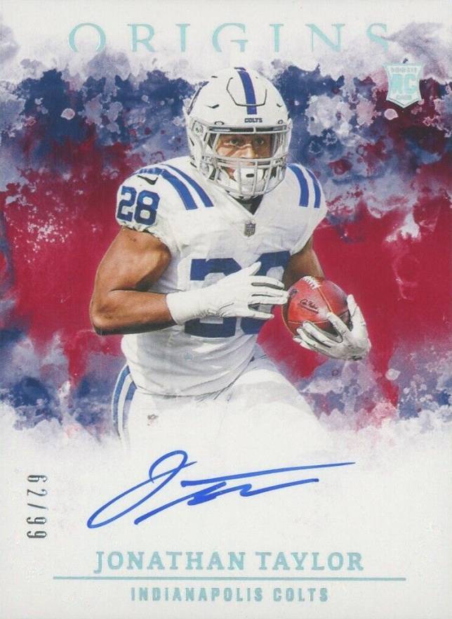 2020 Panini Origins Rookie Autographs Jonathan Taylor #RAJT Football Card