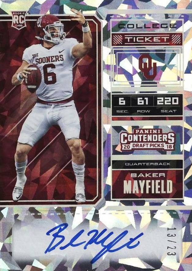 2018 Panini Contenders Draft Picks Baker Mayfield #124 Football Card