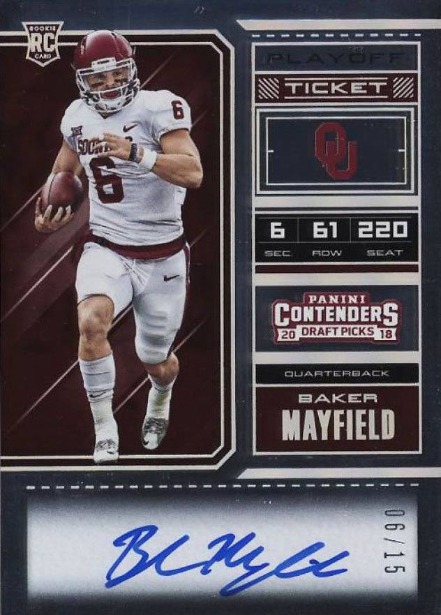 2018 Panini Contenders Draft Picks Baker Mayfield #124 Football Card