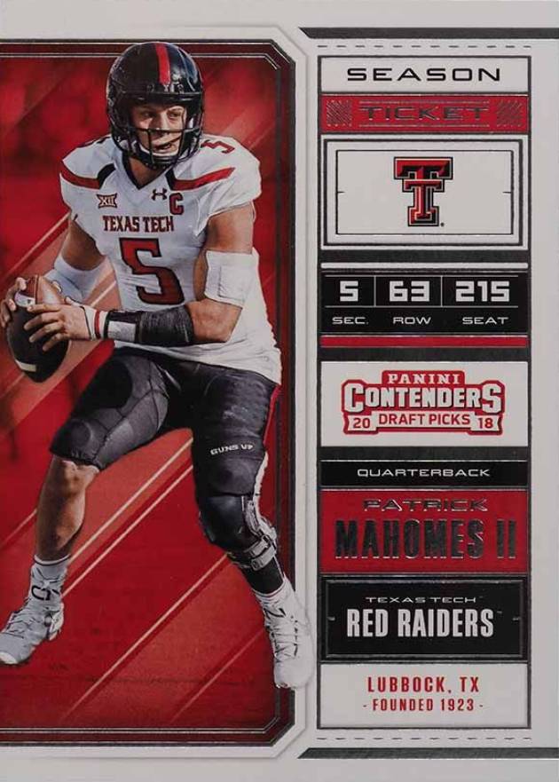 2018 Panini Contenders Draft Picks Patrick Mahomes II #79 Football Card